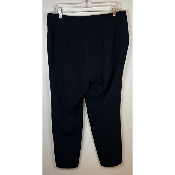 ST JOHN Caviar Diana Pants Black Crepe Marocain 10 Straight Leg Minimalist Work - Picture 4 of 11